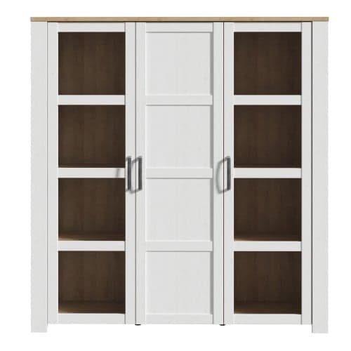 Belgin Display Cabinet 3 Doors In Riviera Oak And White_2