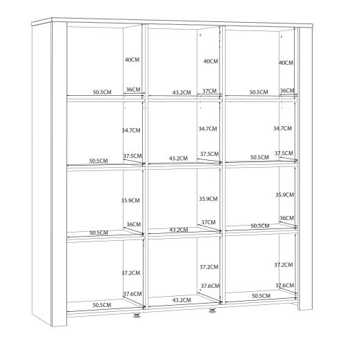 Belgin Display Cabinet 3 Doors In Riviera Oak And White_6