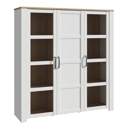 Belgin Display Cabinet 3 Doors In Riviera Oak And White_1
