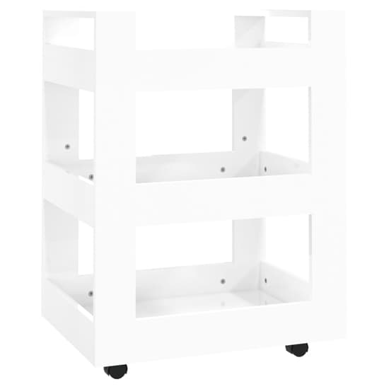 Belicia High Gloss Kitchen Trolley With 3 Shelves In White_3