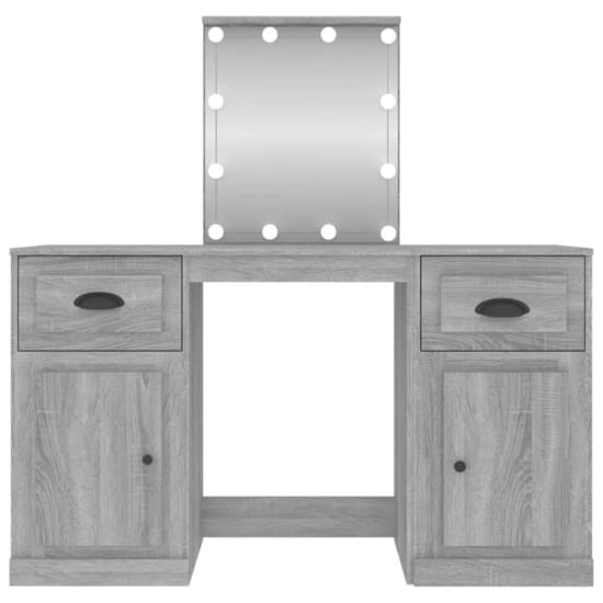 Belicia Wooden Dressing Table In Grey Sonoma Oak With Mirror And LED_4
