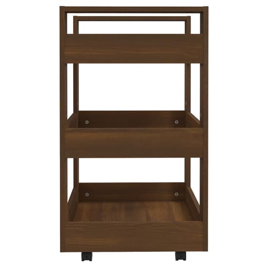 Belicia Wooden Kitchen Trolley With 3 Shelves In Brown Oak_5