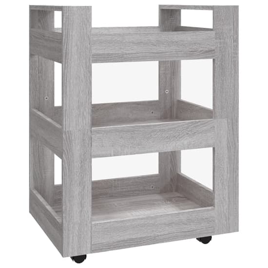 Belicia Wooden Kitchen Trolley With 3 Shelves In Grey Sonoma Oak_3