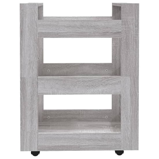 Belicia Wooden Kitchen Trolley With 3 Shelves In Grey Sonoma Oak_4