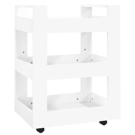 Belicia Wooden Kitchen Trolley With 3 Shelves In White_3