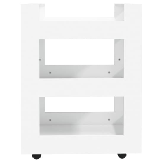 Belicia Wooden Kitchen Trolley With 3 Shelves In White_4