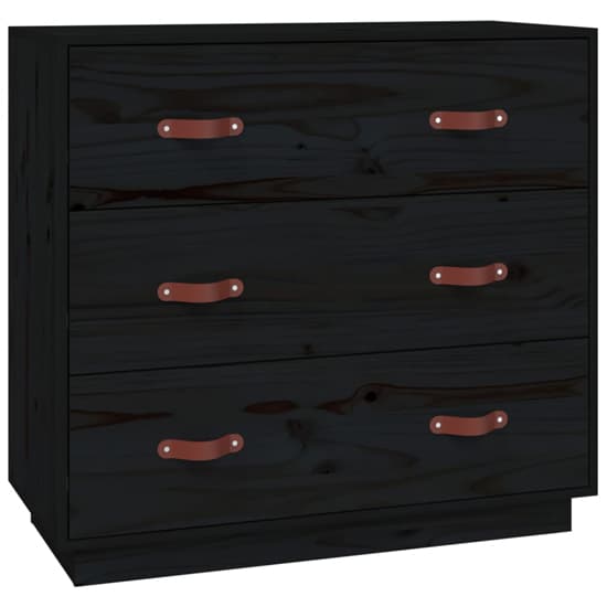 Belint Solid Pine Wood Chest Of 3 Drawers In Black_3
