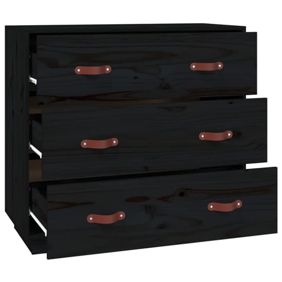 Belint Solid Pine Wood Chest Of 3 Drawers In Black_5
