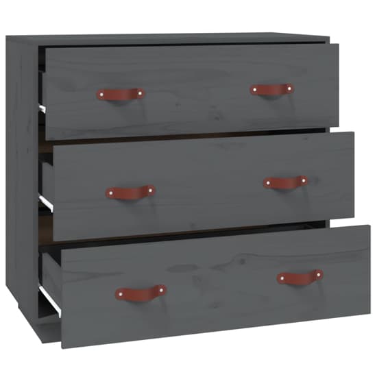 Belint Solid Pine Wood Chest Of 3 Drawers In Grey_5