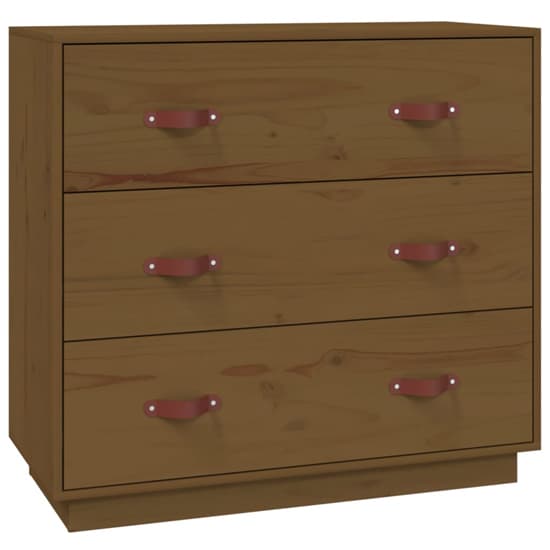 Belint Solid Pine Wood Chest Of 3 Drawers In Honey Brown_3