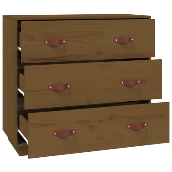 Belint Solid Pine Wood Chest Of 3 Drawers In Honey Brown_5