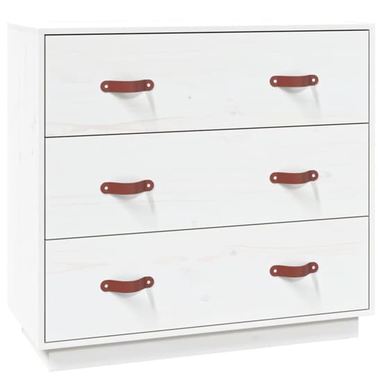 Belint Solid Pine Wood Chest Of 3 Drawers In White_3