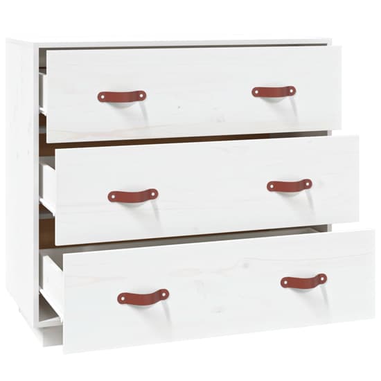 Belint Solid Pine Wood Chest Of 3 Drawers In White_5