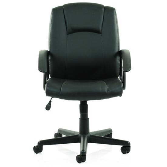 Bella Leather Executive Office Chair In Black With Arms_2