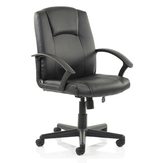 Bella Leather Executive Office Chair In Black With Arms_1
