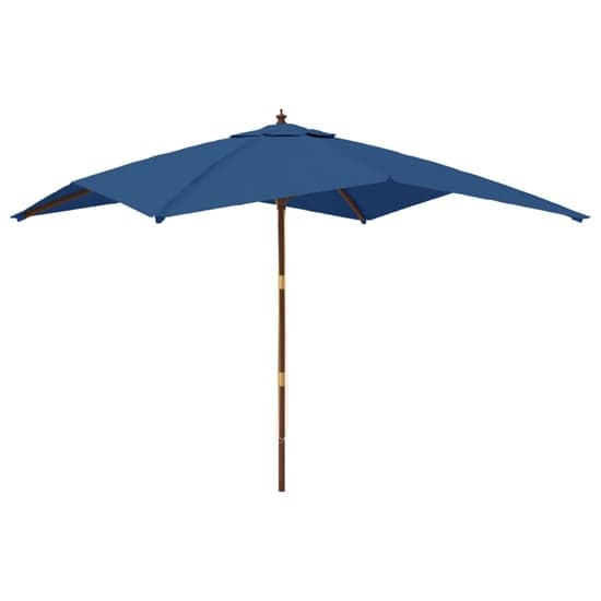 Belle Fabric Garden Parasol In Azure Blue With Wooden Pole_2