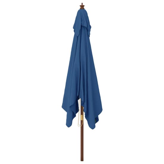 Belle Fabric Garden Parasol In Azure Blue With Wooden Pole_4