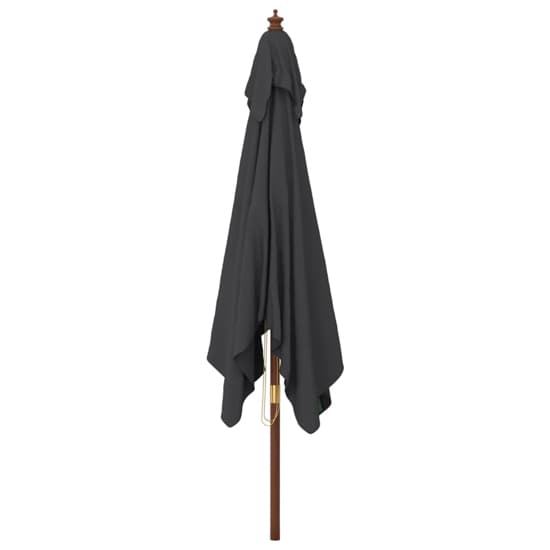 Belle Fabric Garden Parasol In Black With Wooden Pole_4