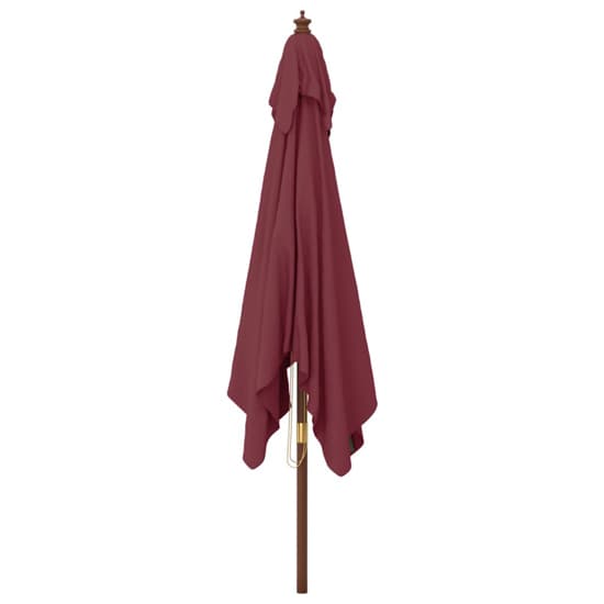 Belle Fabric Garden Parasol In Bordeaux Red With Wooden Pole_4