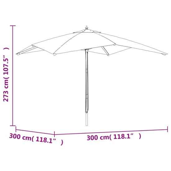 Belle Fabric Garden Parasol In Bordeaux Red With Wooden Pole_6