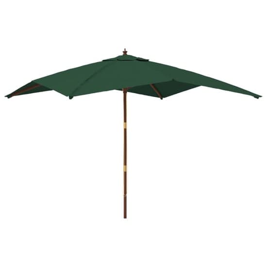 Belle Fabric Garden Parasol In Green With Wooden Pole_2
