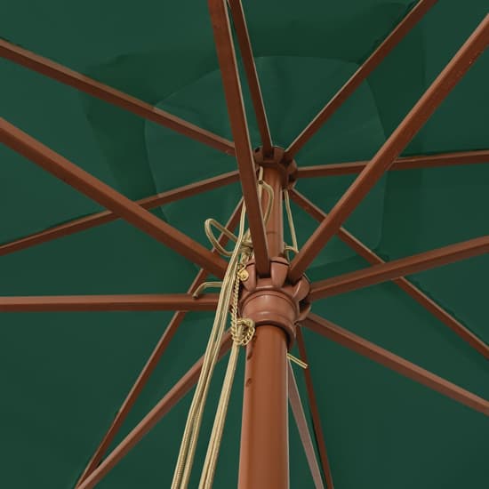 Belle Fabric Garden Parasol In Green With Wooden Pole_5