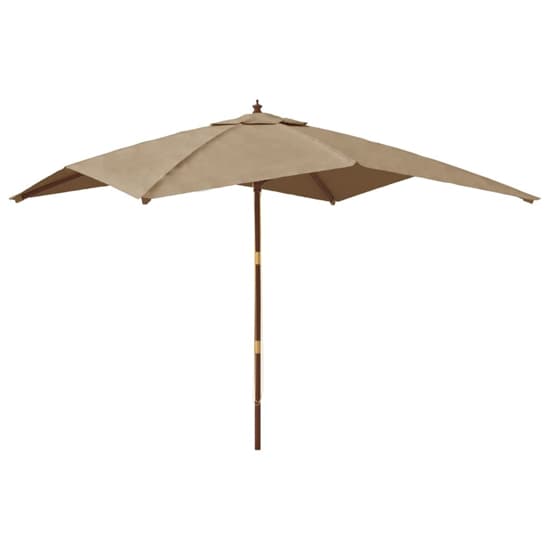 Belle Fabric Garden Parasol In Taupe With Wooden Pole_2