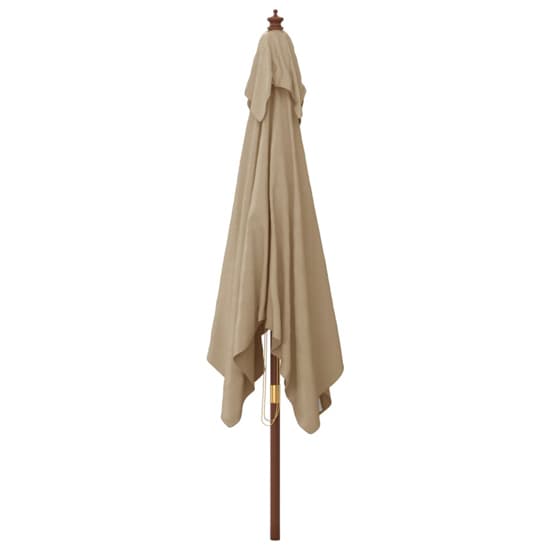 Belle Fabric Garden Parasol In Taupe With Wooden Pole_4