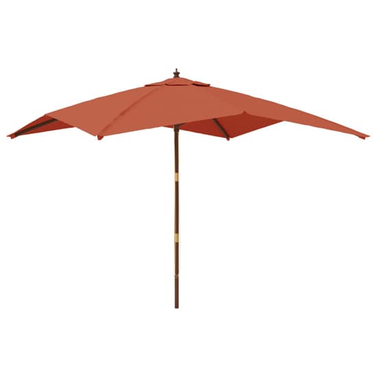 Belle Fabric Garden Parasol In Terracotta With Wooden Pole Furniture