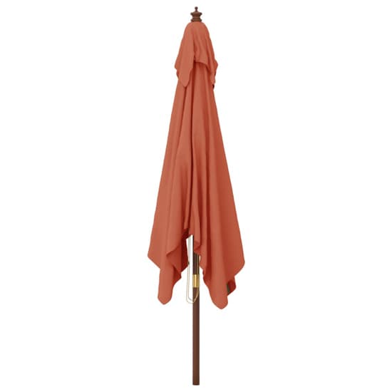 Belle Fabric Garden Parasol In Terracotta With Wooden Pole_4
