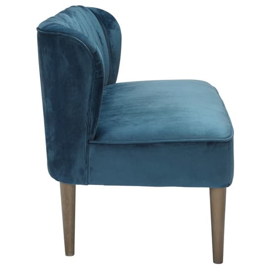 Belle Velvet 2 Seater Sofa With Wooden Legs In Midnight Blue_3