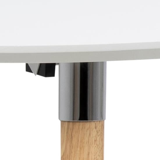 Bellini Wooden Extending Dining Table With Oak Legs In White_4