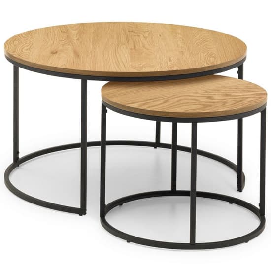 Wooden Round Nesting Coffee Table In Oak Furniture in Fashion