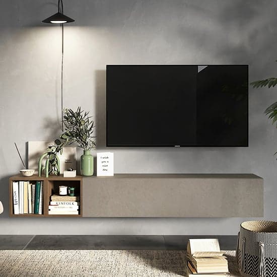 Bello Wall Hung Wooden Entertainment Unit In Clay Mercure_1