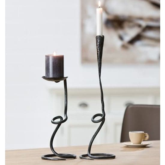 Bellona Iron Small Candleholder In Antique Black_2