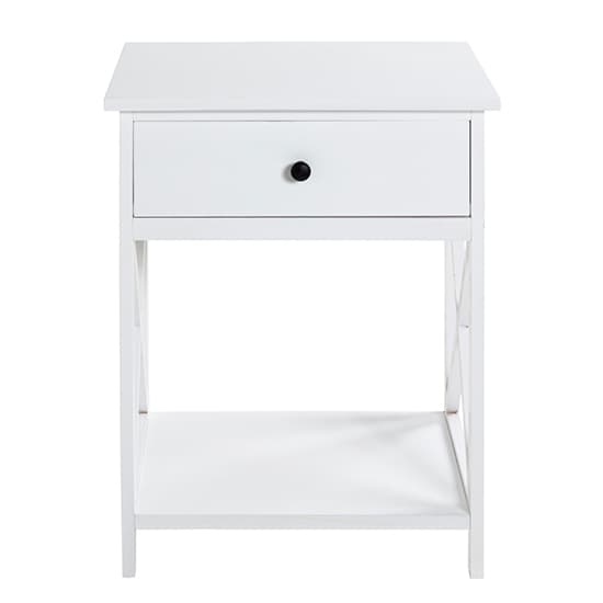Bellvue Wooden 1 Drawer End Table With Shelf In White_3
