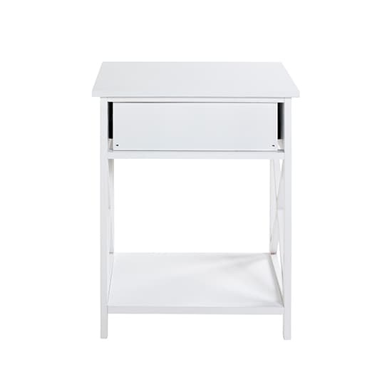 Bellvue Wooden 1 Drawer End Table With Shelf In White_4