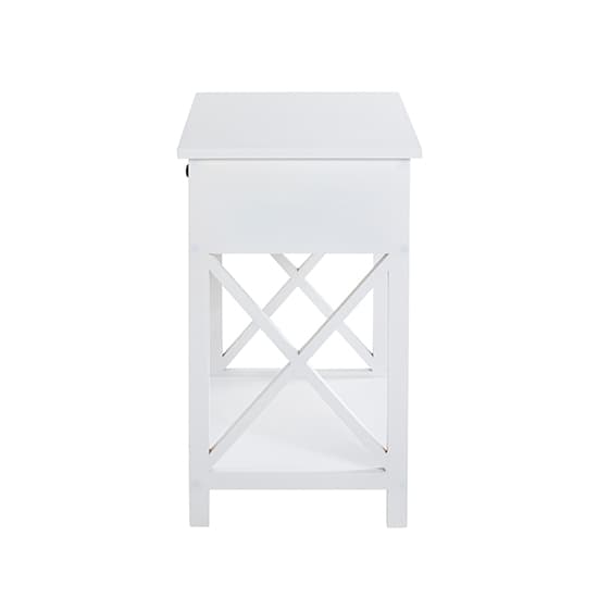 Bellvue Wooden 1 Drawer End Table With Shelf In White_5