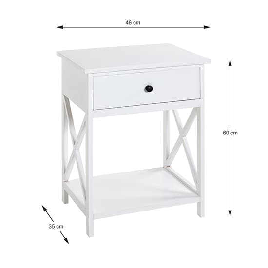 Bellvue Wooden 1 Drawer End Table With Shelf In White_6