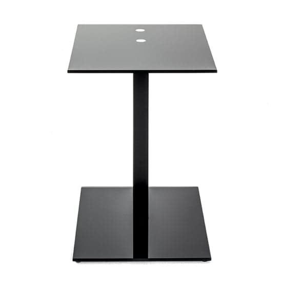 Bellvue Glass Top End Table With Metal Base In Black Furniture in Fashion