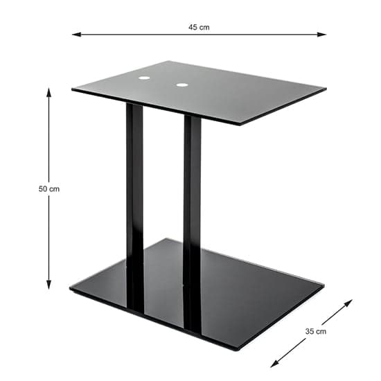 Bellvue Glass Top End Table With Metal Base In Black Furniture in Fashion