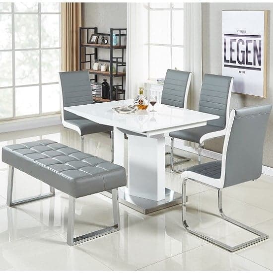Belmonte Small Extending Dining Table Symphony Chairs And Bench_2