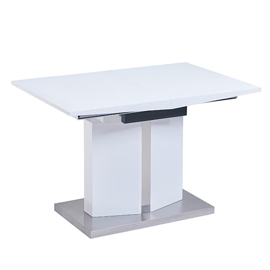 Belmonte Small High Gloss Extending Dining Table In White Grey_6