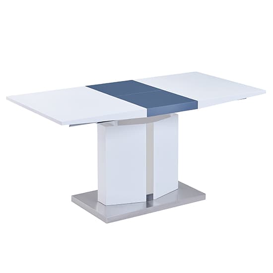 Belmonte Small High Gloss Extending Dining Table In White Grey_5