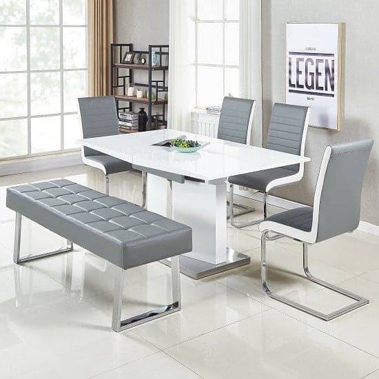 Belmonte Large Extending Dining Table Symphony Chairs And Bench_2