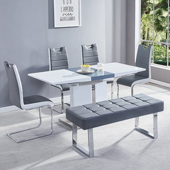 Belmonte Small Extending Dining Table 4 Petra Chairs And Bench_1