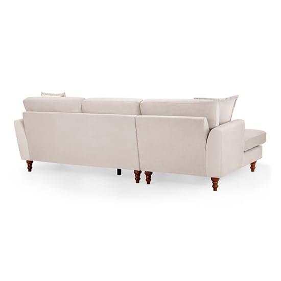 Beloit Fabric Left Hand Corner Sofa In Beige With Wooden Legs_2