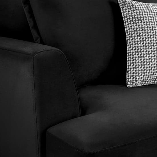 Beloit Fabric Left Hand Corner Sofa In Black With Wooden Legs_3