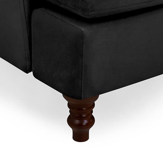 Beloit Fabric Left Hand Corner Sofa In Black With Wooden Legs_5