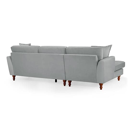 Beloit Fabric Left Hand Corner Sofa In Grey With Wooden Legs_2